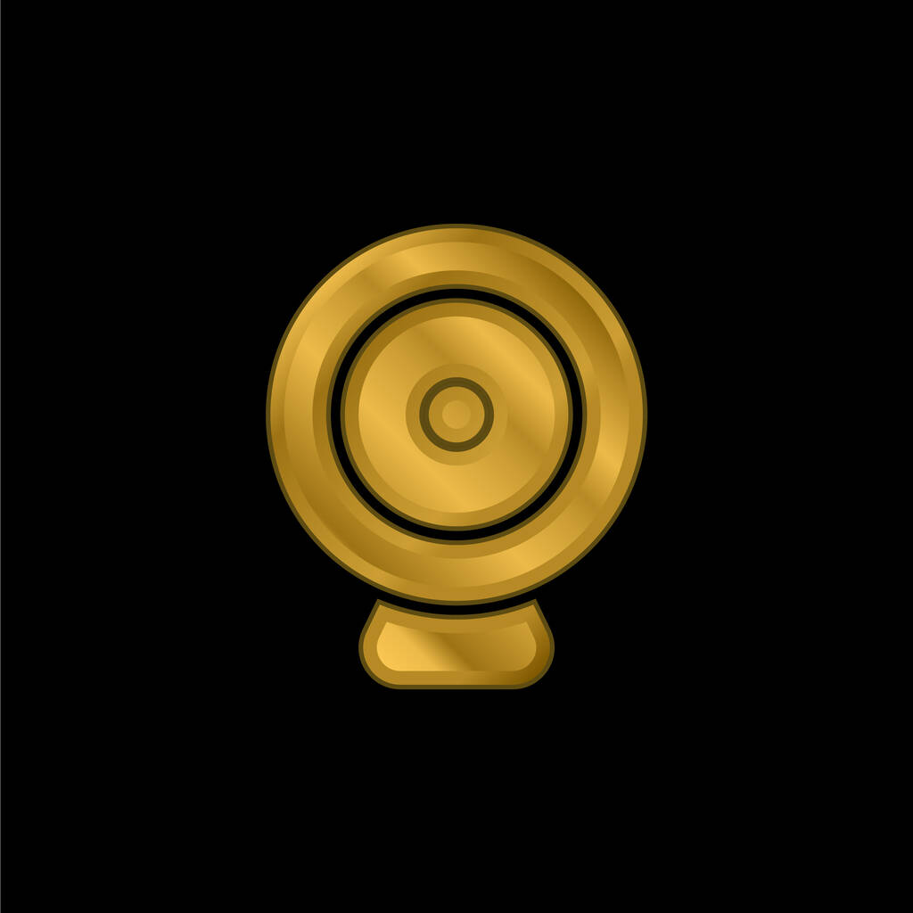 Big Webcam gold plated metalic icon or logo vector - Vector, Image