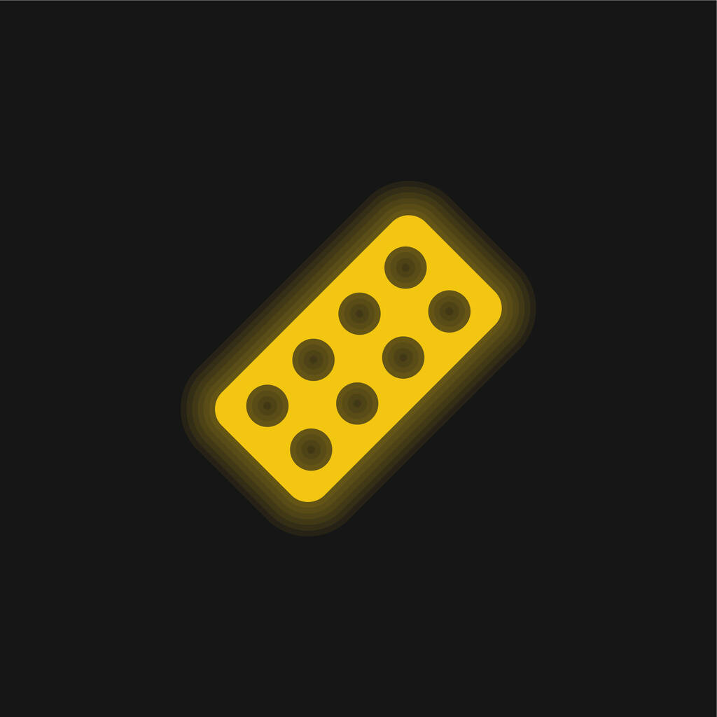 Antibióticos amarillo brillante icono de neón - Vector, imagen