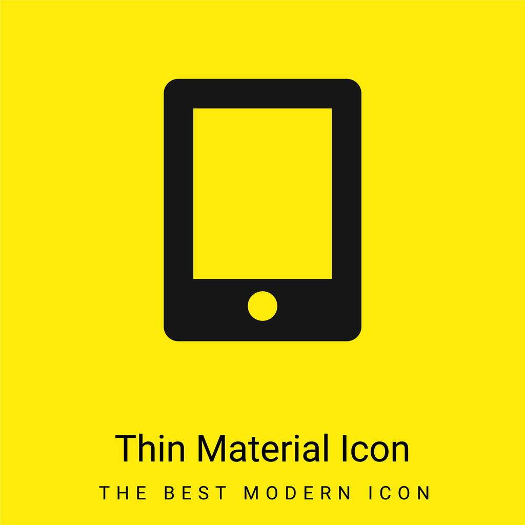 Big Tablet minimális fényes sárga anyag ikon - Vektor, kép