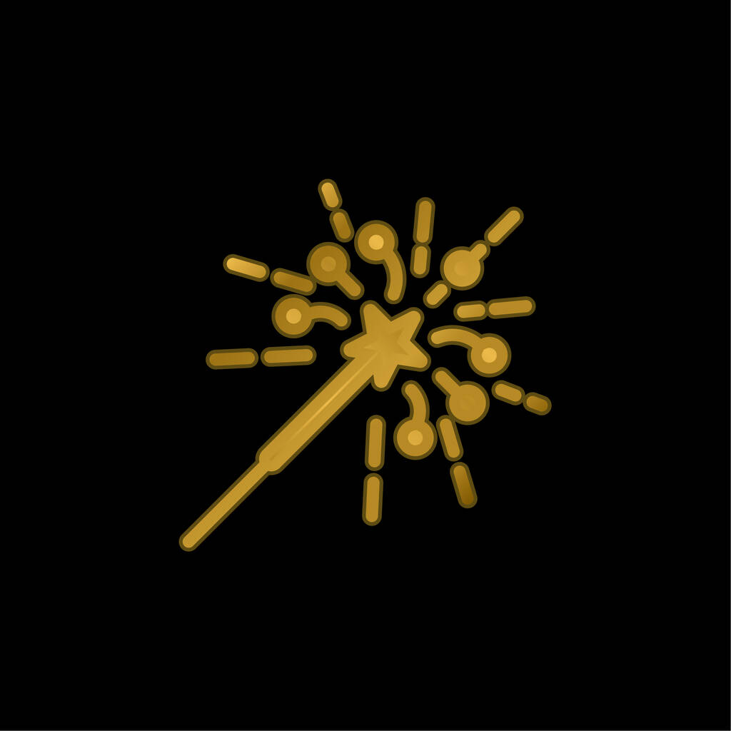 Bengala Luce oro placcato icona metallica o logo vettoriale - Vettoriali, immagini