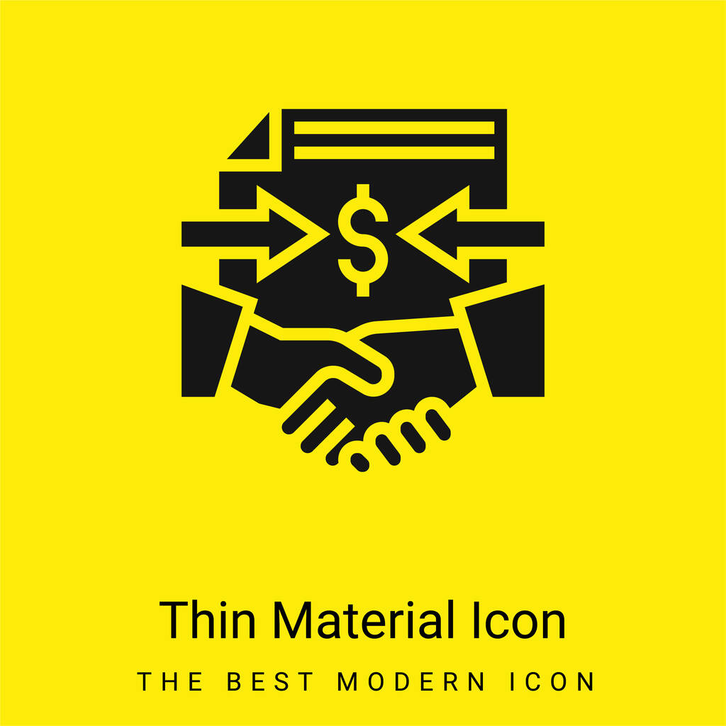 Accord minimal jaune vif icône matérielle - Vecteur, image