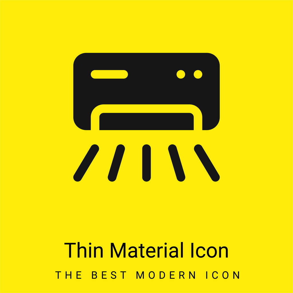Aire acondicionado mínimo icono de material amarillo brillante - Vector, Imagen