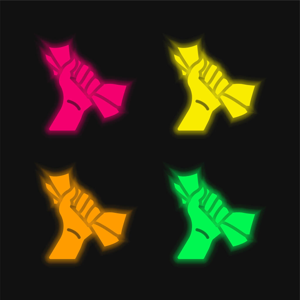 4色の輝くネオンベクトルアイコンを賭け - ベクター画像