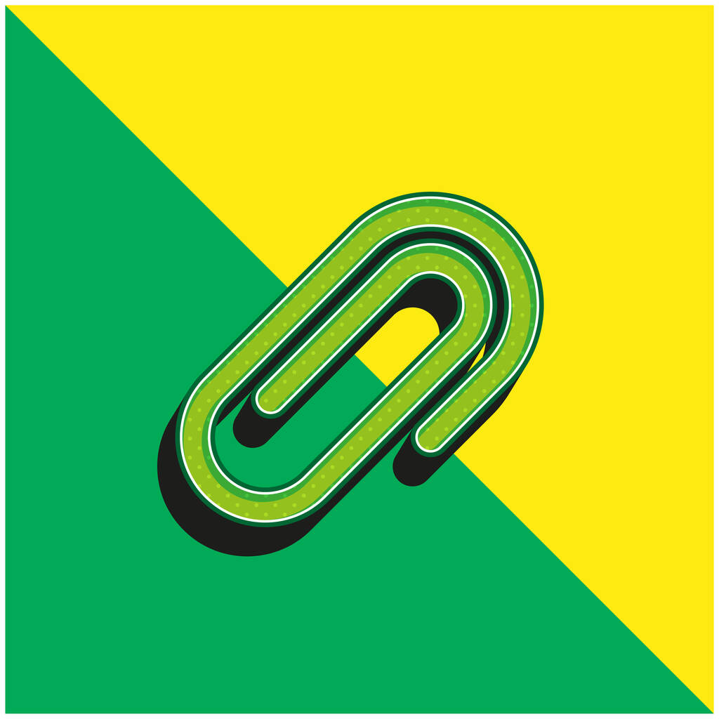 Pièces jointes Logo vectoriel 3D moderne vert et jaune - Vecteur, image