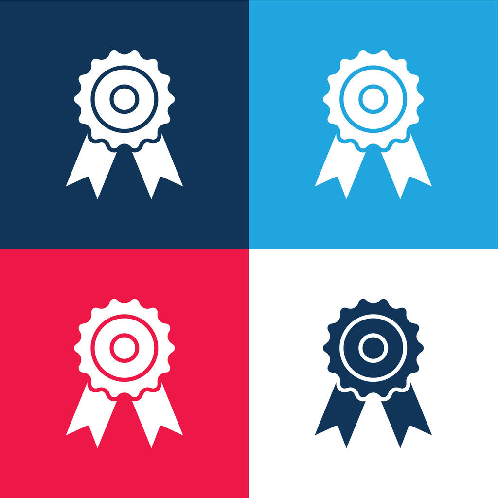 Prix bleu et rouge quatre couleurs minimum jeu d'icônes - Vecteur, image