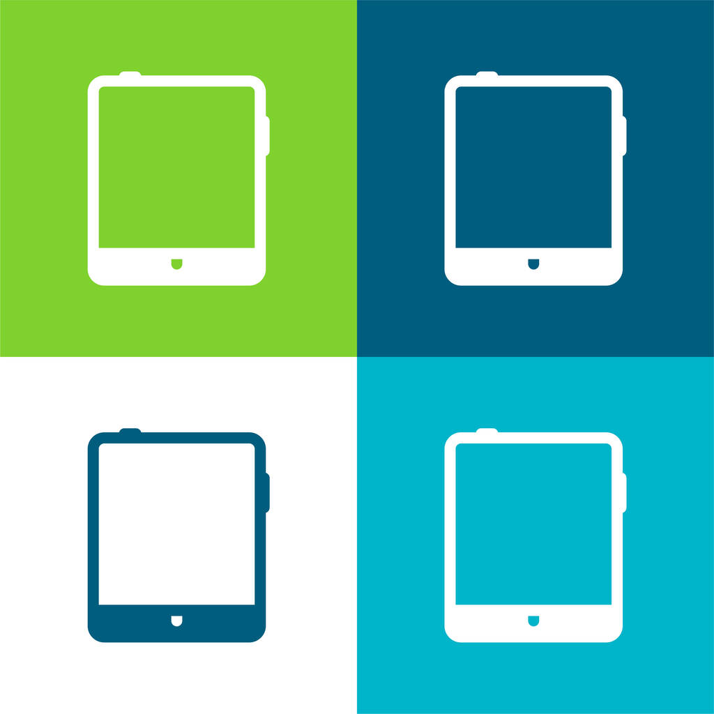 Big Tablet Set icona minimale piatto a quattro colori - Vettoriali, immagini