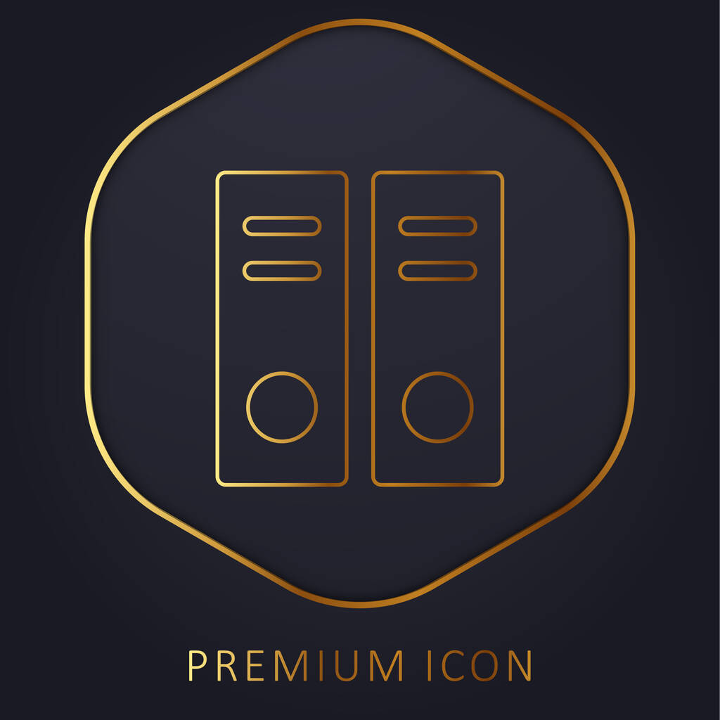 Archivo Documentos línea dorada logotipo premium o icono - Vector, Imagen