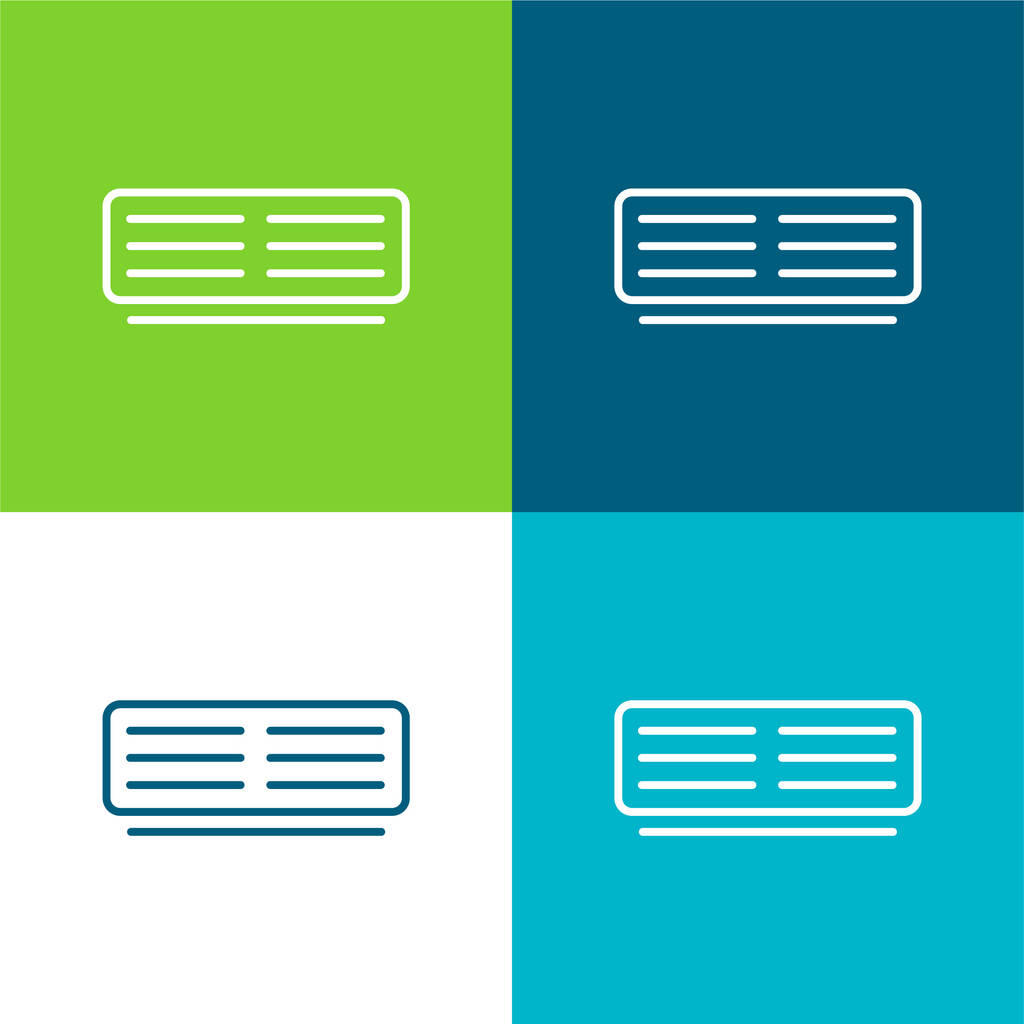 Légkondicionáló körvonalazott eszköz Lapos négy szín minimális ikon készlet - Vektor, kép