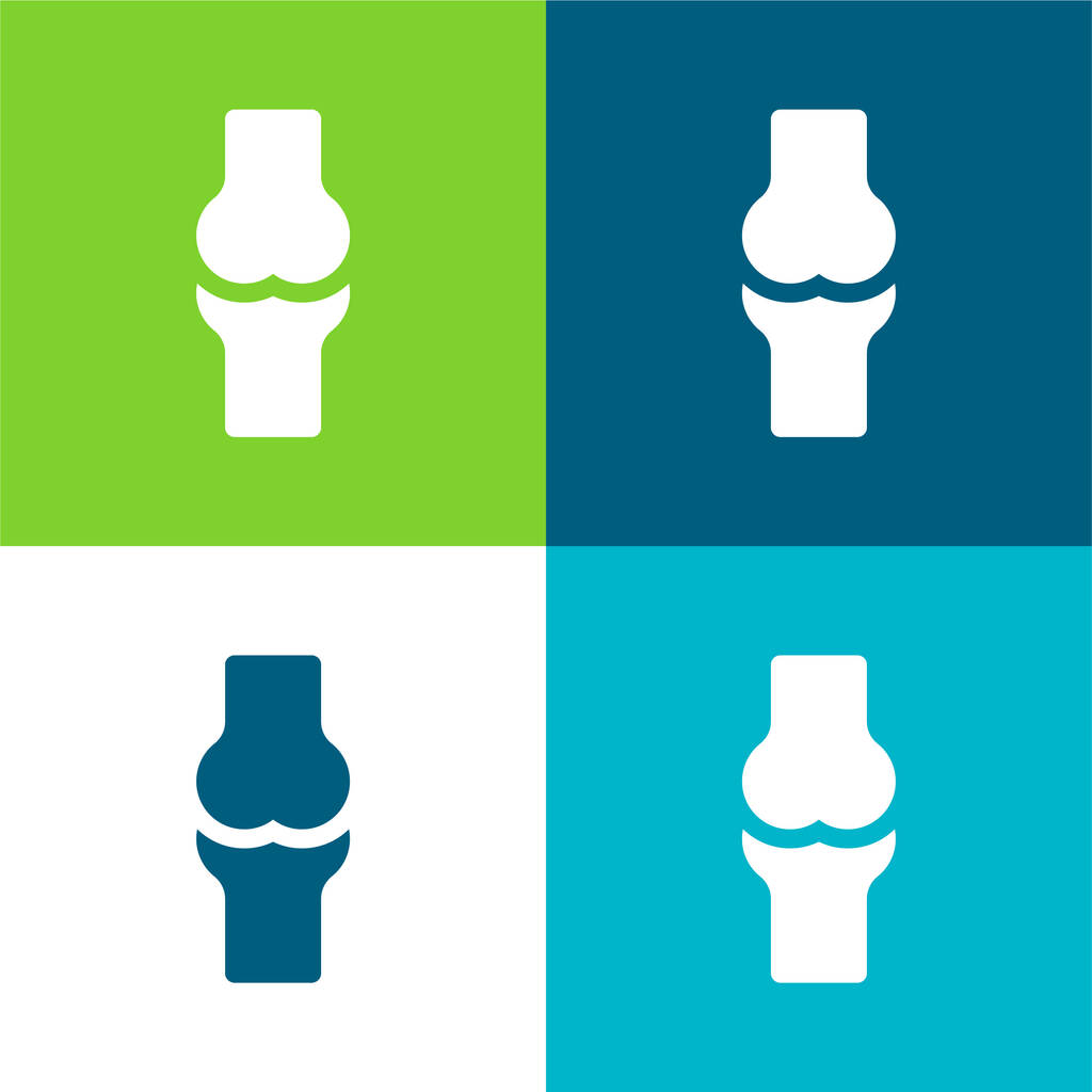 Set di icone minime a quattro colori Bone Flat - Vettoriali, immagini