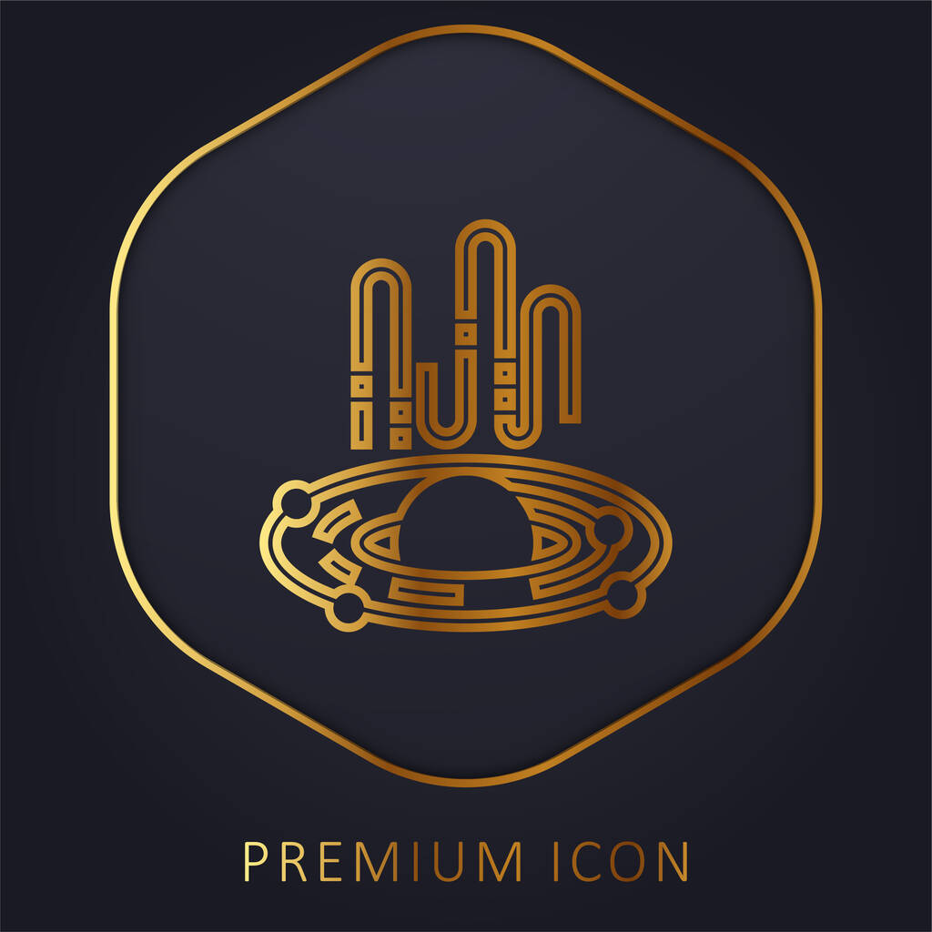 Zlaté prémiové logo nebo ikona Black Hole - Vektor, obrázek