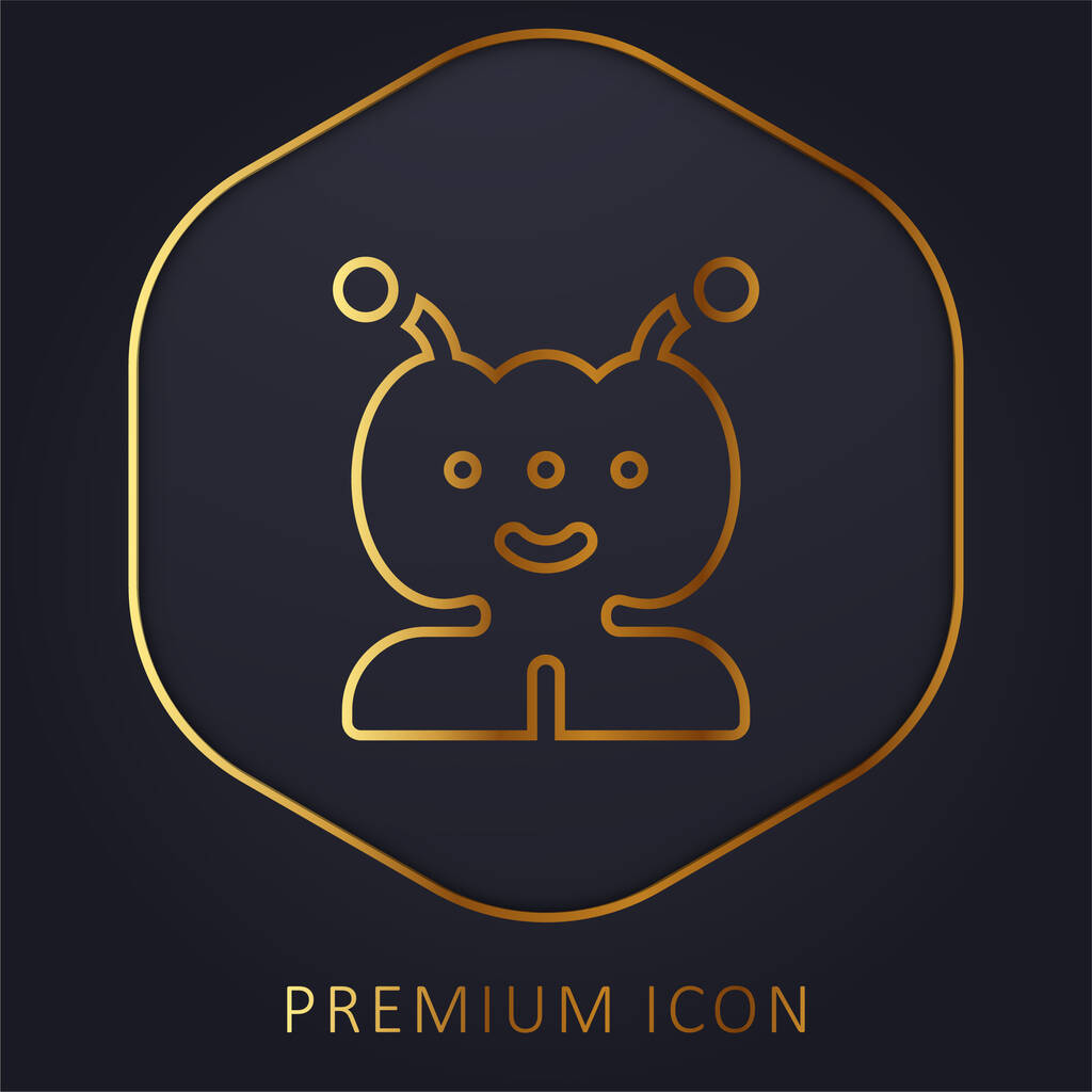 Alien golden line prémium logó vagy ikon - Vektor, kép