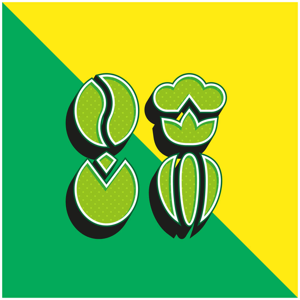 Landwirtschaftliche Grüne und gelbe moderne 3D-Vektor-Symbol-Logo - Vektor, Bild