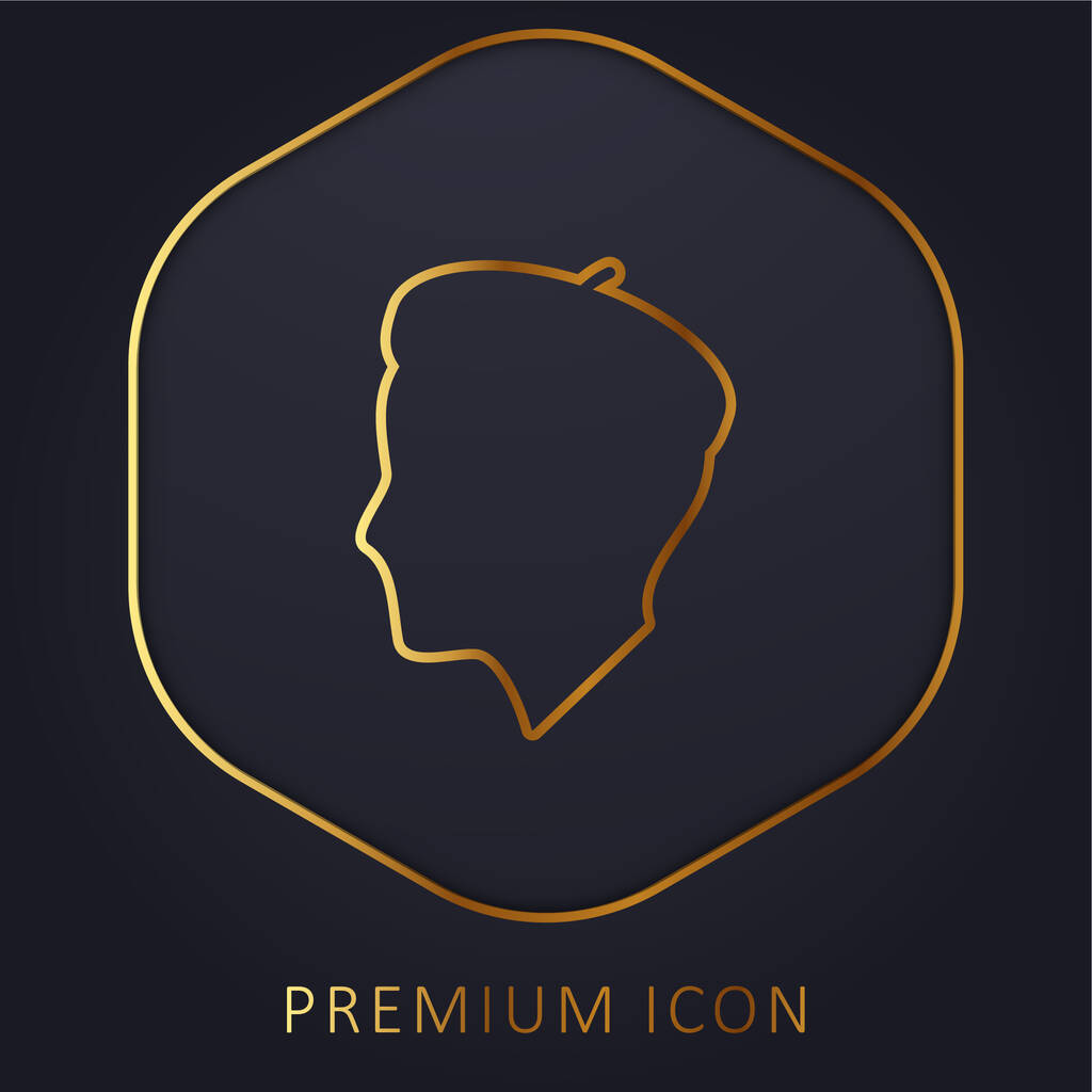 Perfil del artista línea dorada logotipo premium o icono - Vector, Imagen