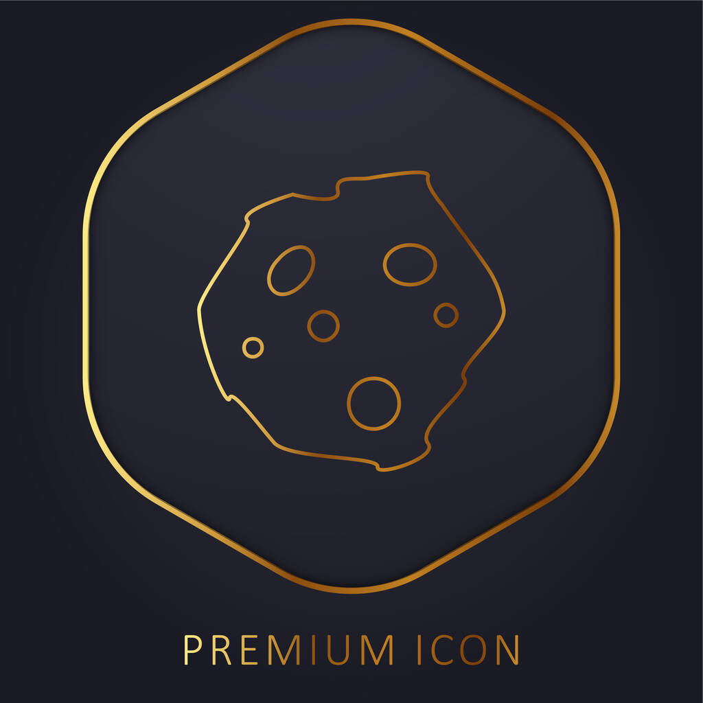 Asteroide línea de oro logotipo premium o icono - Vector, Imagen