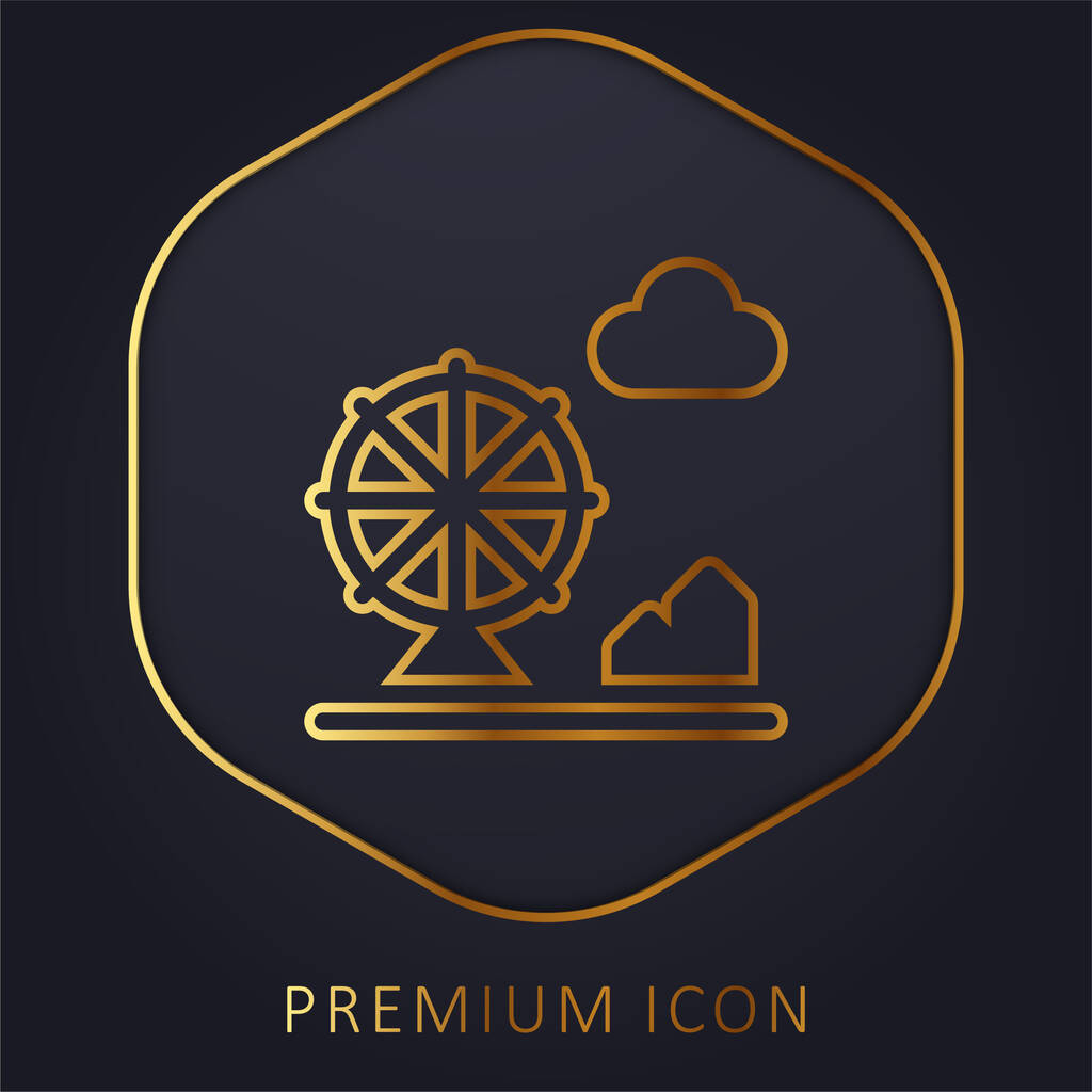 Park rozrywki Złota linia logo premium lub ikona - Wektor, obraz