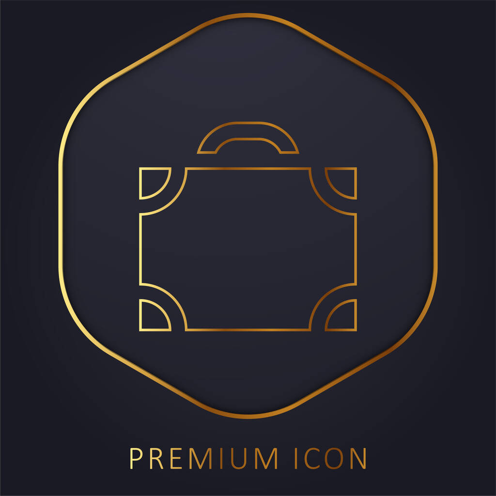 Briefcase linha dourada logotipo premium ou ícone - Vetor, Imagem