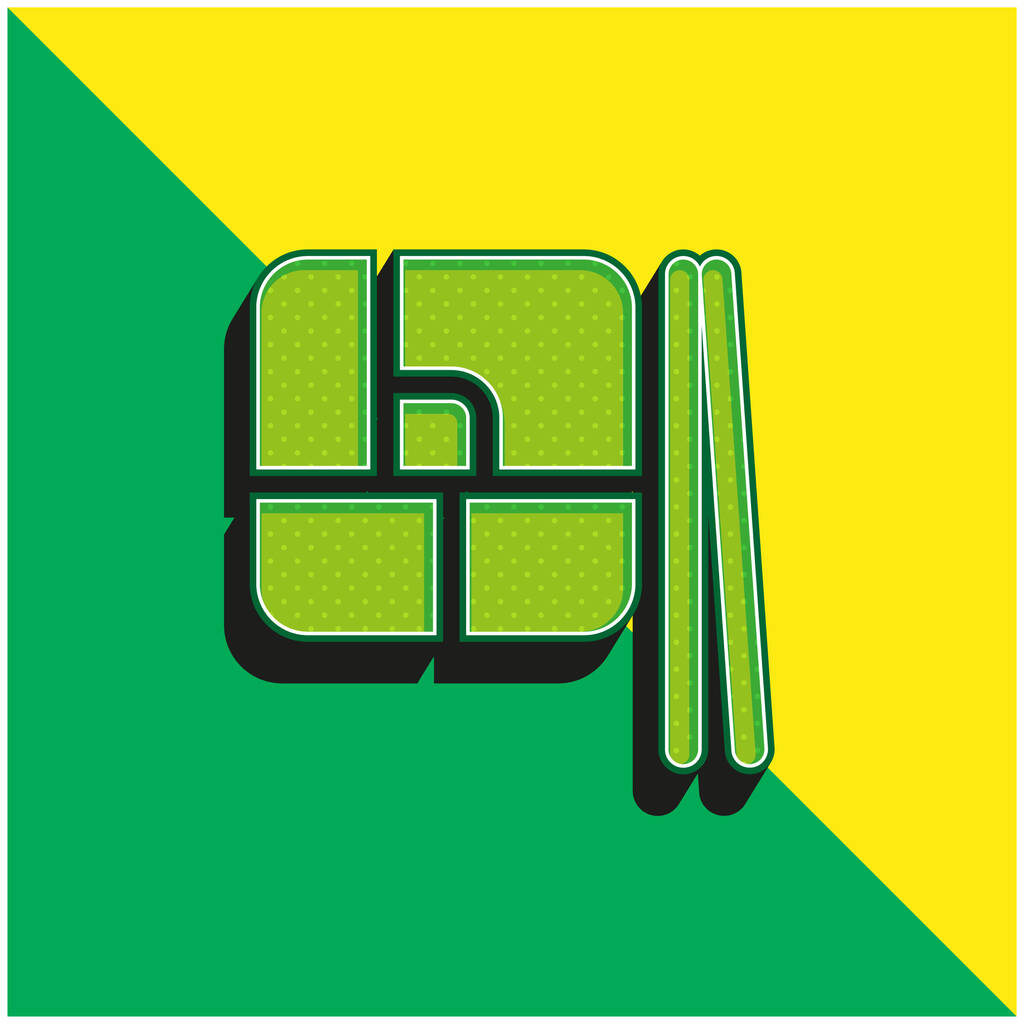 Bento Green and yellow modern 3d vector icon logo - Vector, Image