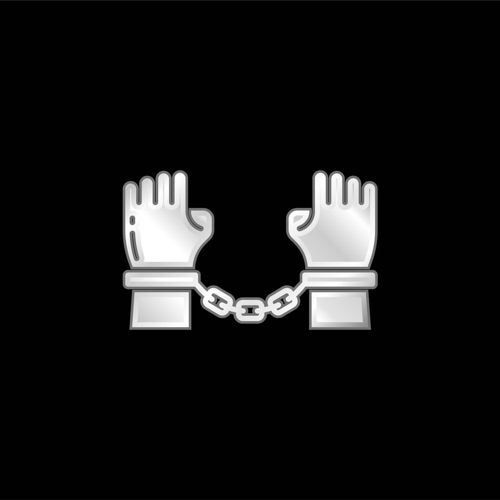 Zatčení stříbrné pokovené ikony - Vektor, obrázek