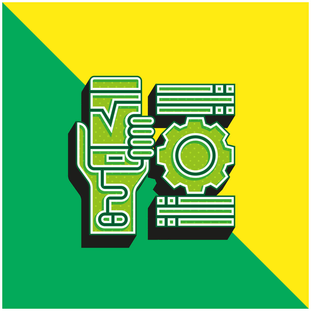 Залежність Зелено-жовтий сучасний 3d векторний логотип
 - Вектор, зображення