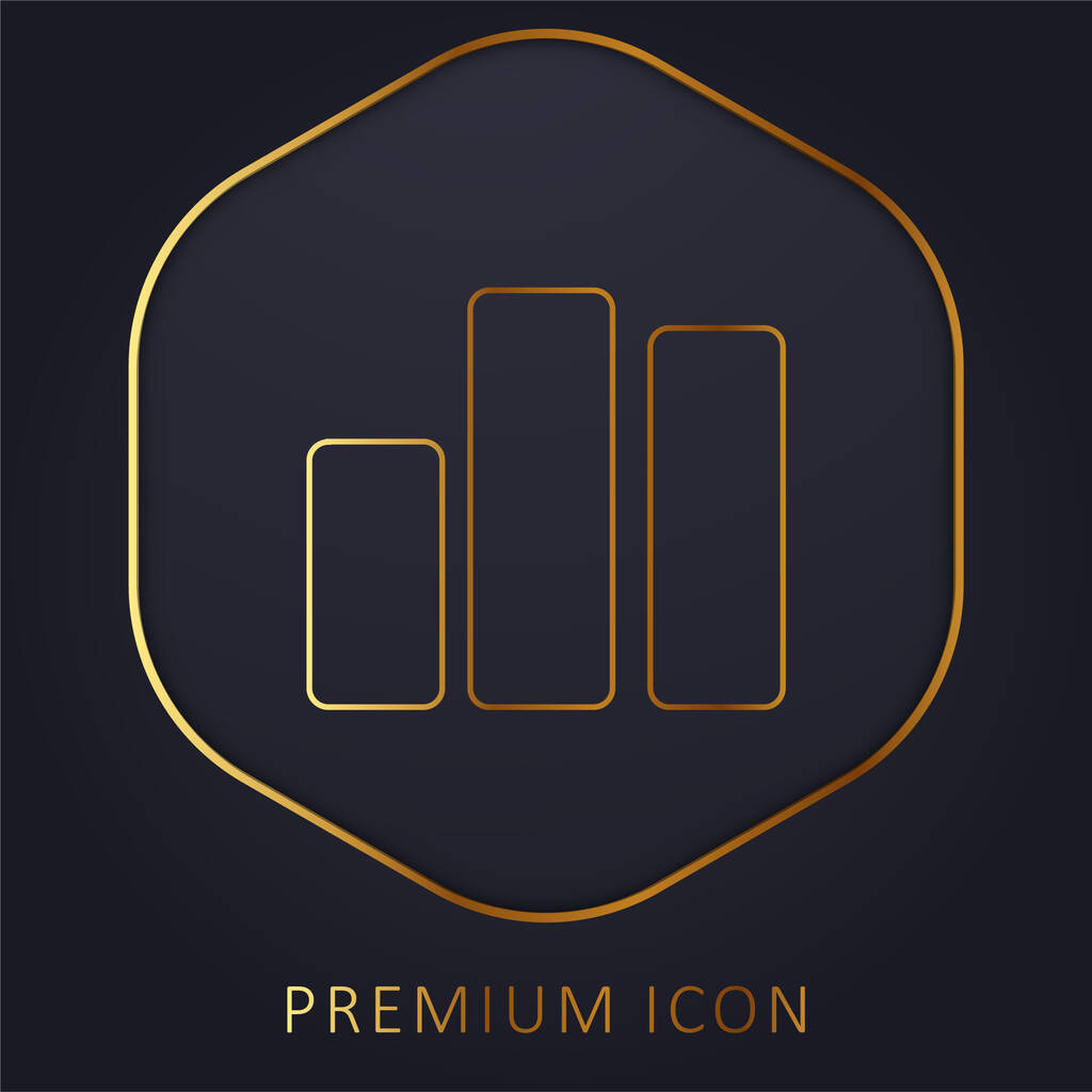 Bars Ligne d'or graphique logo premium ou icône - Vecteur, image
