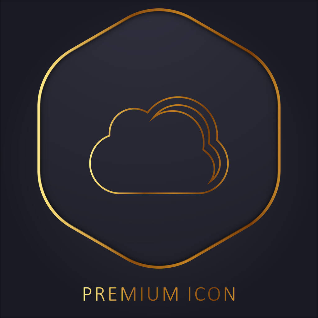 Preto Nuvem Tempo Símbolo linha dourada logotipo premium ou ícone - Vetor, Imagem