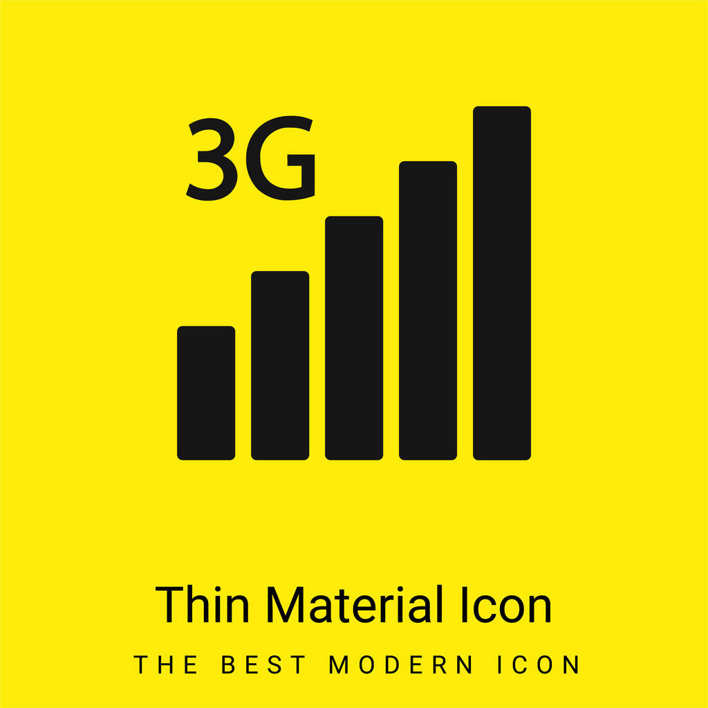 3g minimal bright yellow material icon - Vector, Image