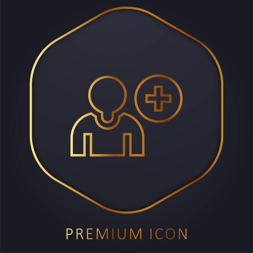 Adicionar Amigo linha dourada logotipo premium ou ícone - Vetor, Imagem