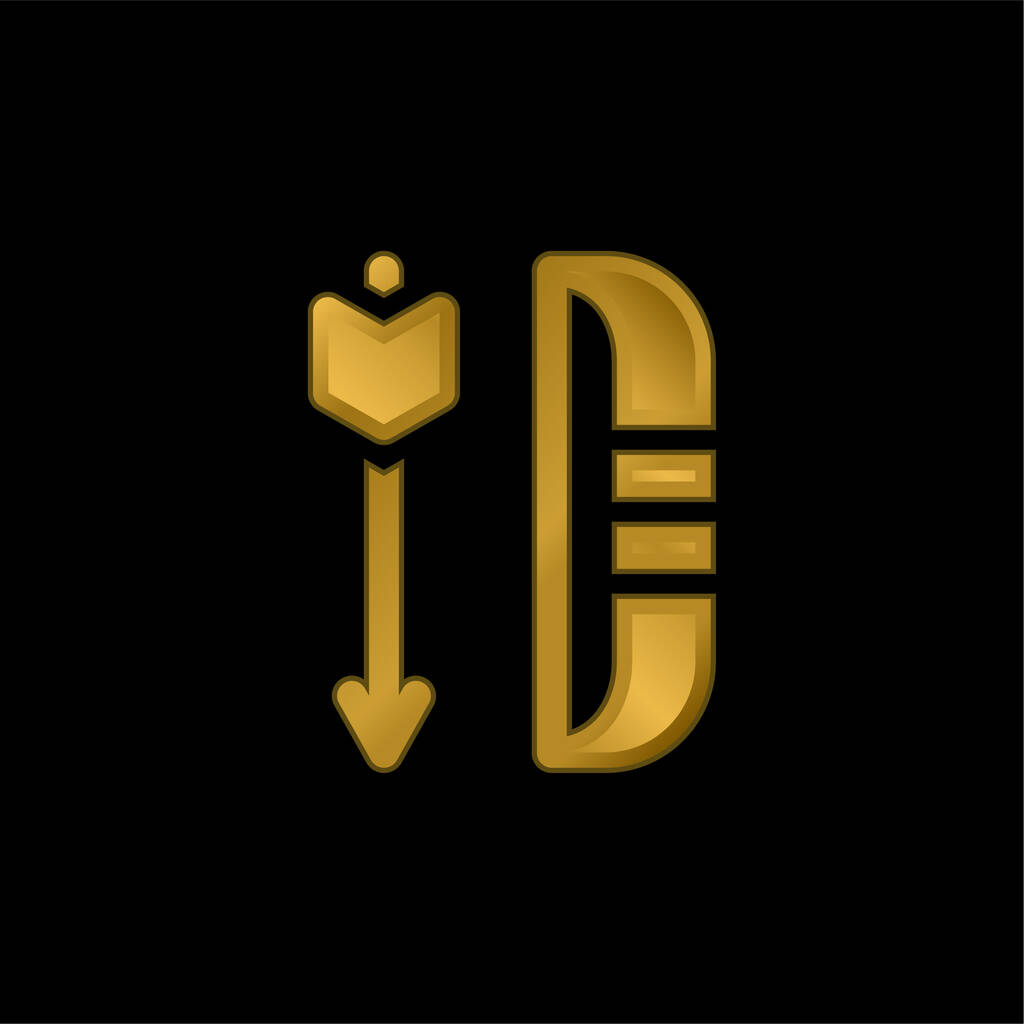 Icona metallica placcata oro arco o vettore logo - Vettoriali, immagini