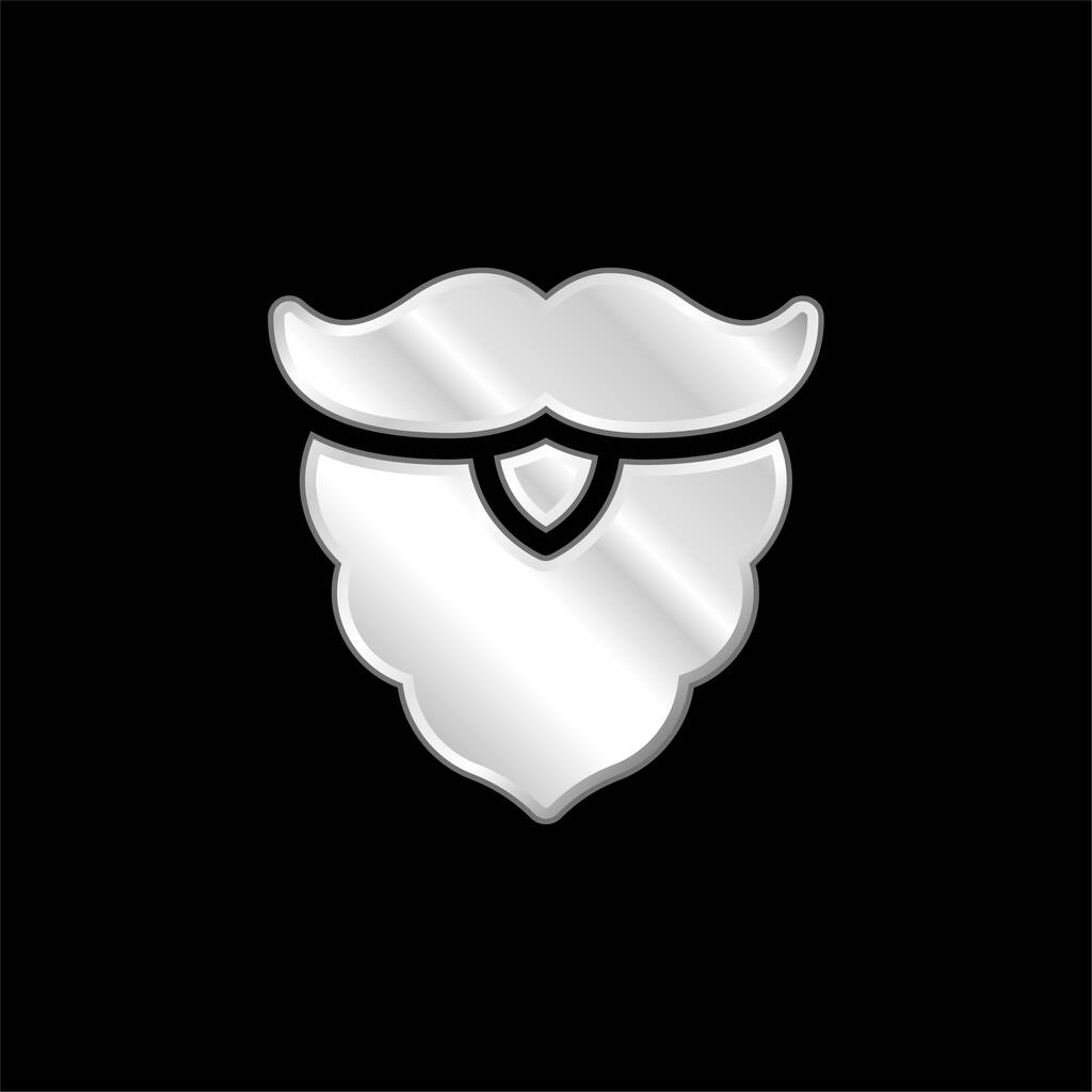 Серебристая икона с бородой - Вектор,изображение