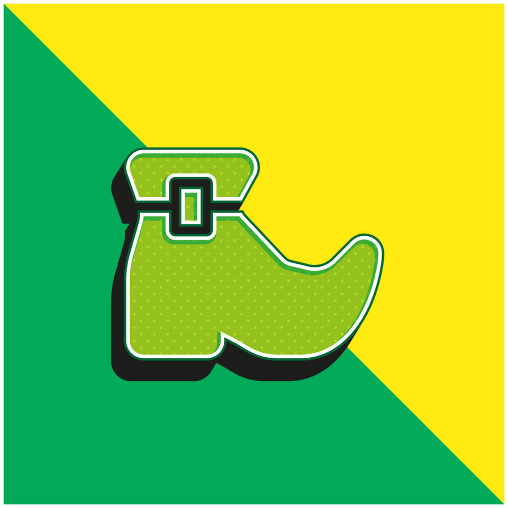 Εκκίνηση Πράσινο και κίτρινο σύγχρονο 3d διάνυσμα εικονίδιο λογότυπο - Διάνυσμα, εικόνα