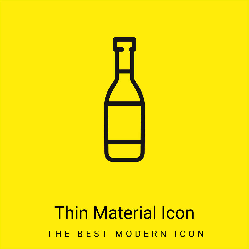 ビールボトル最小限の明るい黄色の材料アイコン - ベクター画像