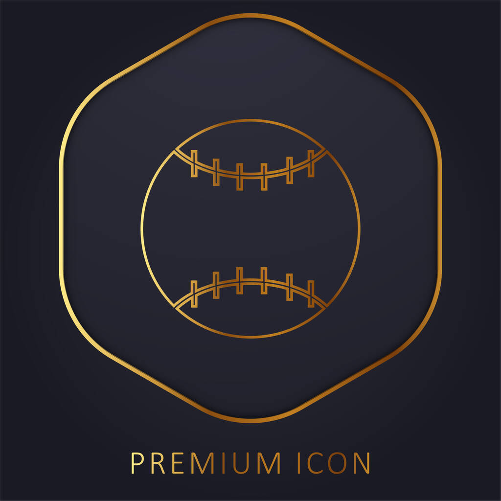 Ball Of American Football Золотая линия премиум логотип или значок - Вектор,изображение
