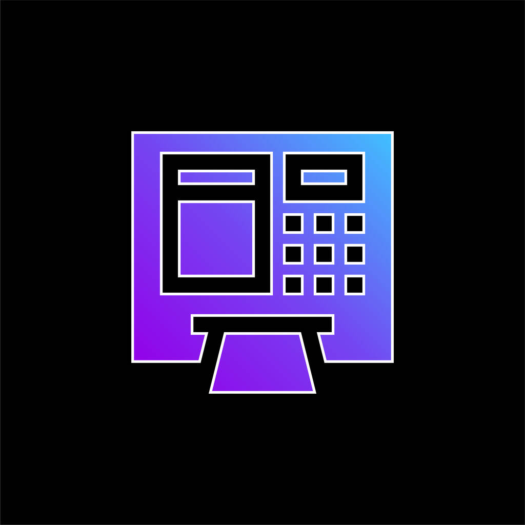 icône vectorielle de dégradé bleu ATM - Vecteur, image