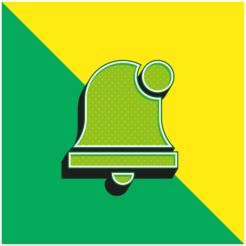 Alarm Bell Zelená a žlutá moderní 3D vektorové logo ikony - Vektor, obrázek