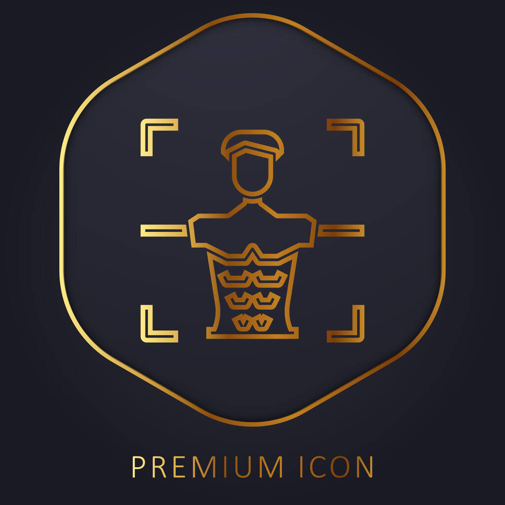 Тіло Сканувати золоту лінію логотип або значок преміум-класу
 - Вектор, зображення