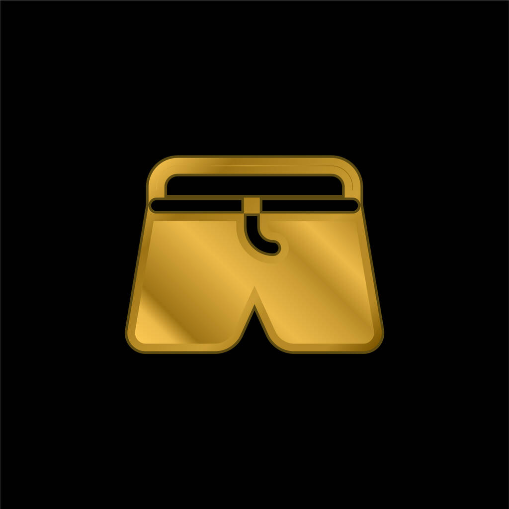 Bokserki złocone metaliczna ikona lub wektor logo - Wektor, obraz