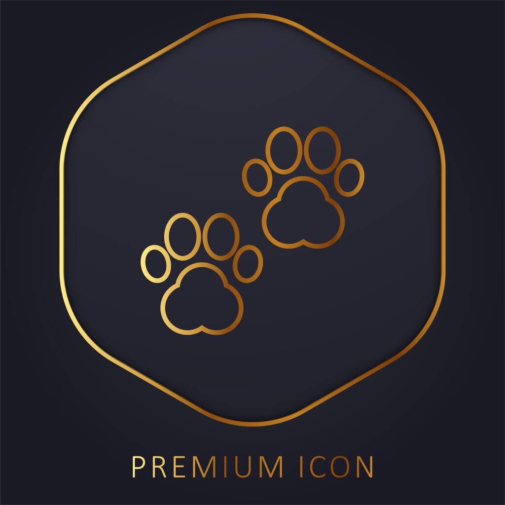 Impression animale ligne d'or logo premium ou icône - Vecteur, image