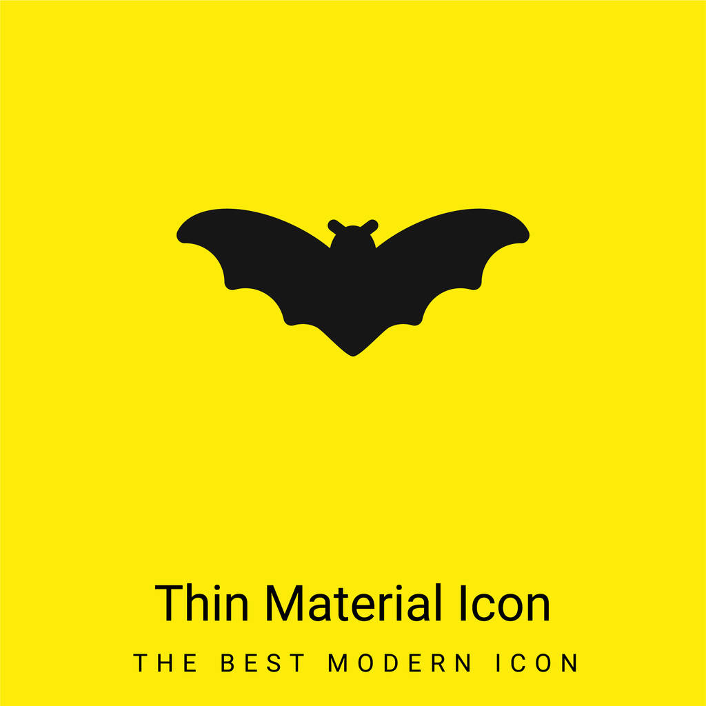 Bat mínimo ícone de material amarelo brilhante - Vetor, Imagem