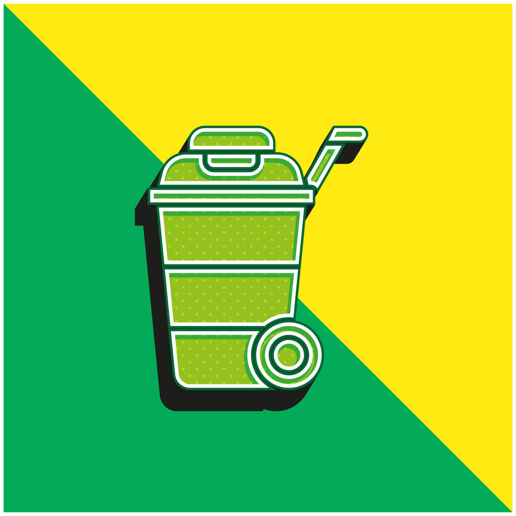 Bin Green and yellow modern 3d vector icon logo - Vector, Image
