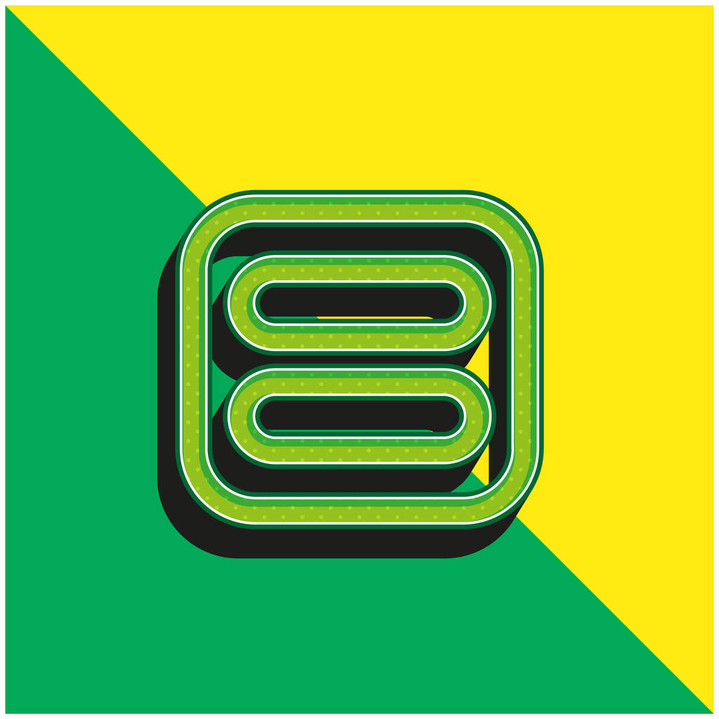 Activado verde y amarillo moderno vector 3d icono del logotipo - Vector, Imagen