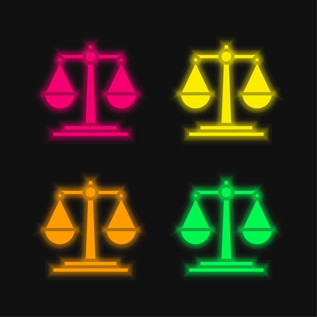 Balance four color glowing neon vector icon - Vector, Image