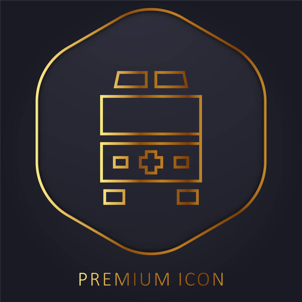 Karetka złotej linii logo premium lub ikona - Wektor, obraz