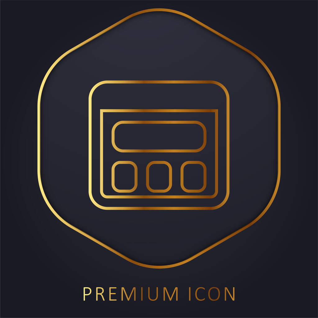 Aplicaciones línea de oro logotipo premium o icono - Vector, Imagen