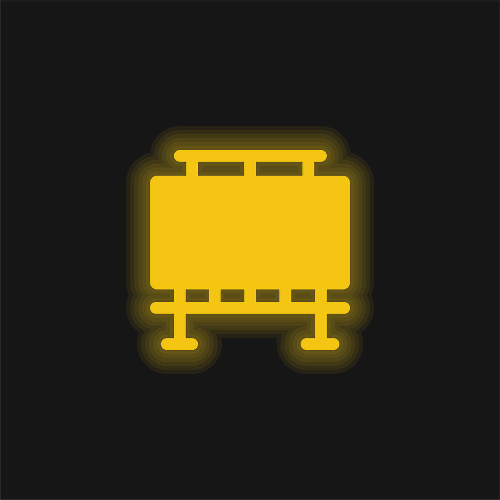 Hirdetőtábla sárga izzó neon ikon - Vektor, kép