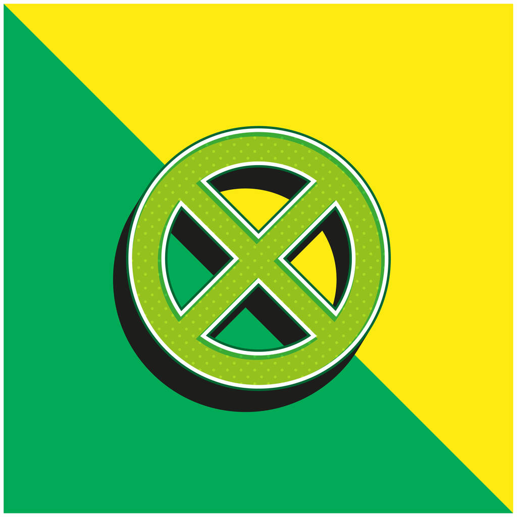 Ban Green and yellow modern 3d vector icon logo - Vector, Image