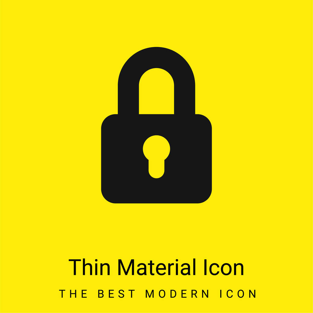 Big Lock icona materiale giallo brillante minimo - Vettoriali, immagini