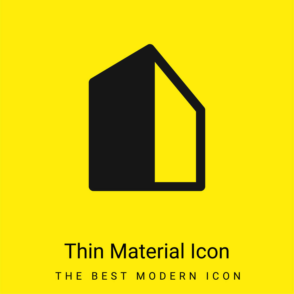 Gran edificio mínimo icono de material amarillo brillante - Vector, Imagen