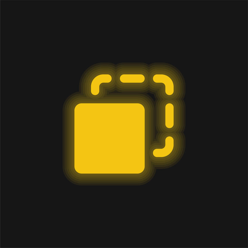 Box yellow glowing neon icon - Vector, Image