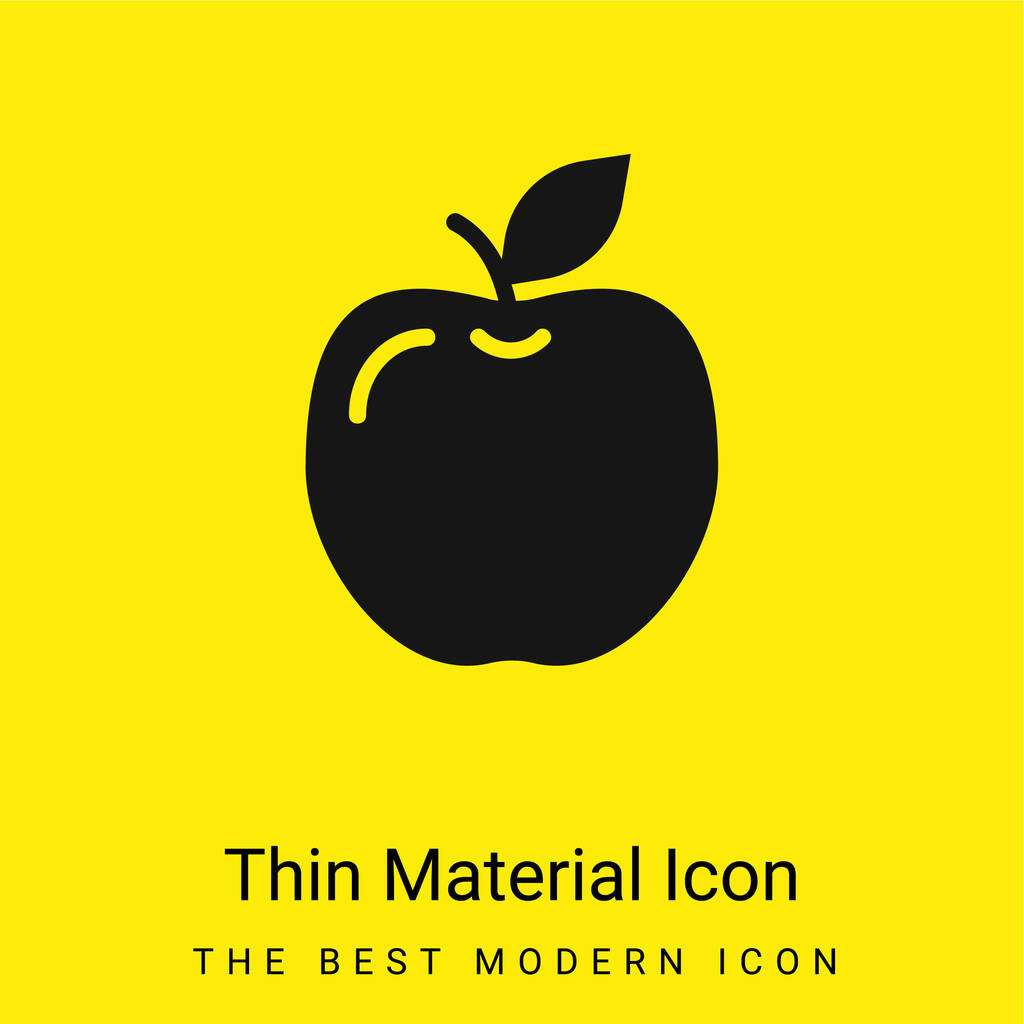 Apple minimal leuchtend gelbes Material Symbol - Vektor, Bild