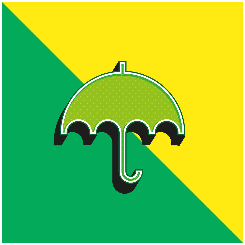Paraguas negro verde y amarillo moderno logotipo del icono del vector 3d - Vector, imagen